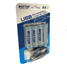 باتری قلمی شارژی تایپ سی بستون 4 تایی BESTON باتری قلمی شارژی تایپ سی بستون 4 تایی BESTON