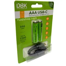 باتری نیم قلمی تایپ سی دوتایی دی بی کی DBK باتری نیم قلمی تایپ سی دوتایی دی بی کی DBK